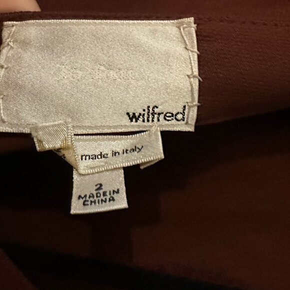 Vintage Aritzia Wilfred Le Fou Valentine High Neck V Back Midi Dress Rust Red - Picture 4 of 6